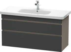 Duravit Waschtischunterschrank DuraStyle in Grau, wandhängend, 2 Schubladen, Breite: 113 cm, Tiefe: 44,8 cm, Höhe: 61 cm - Bild 1
