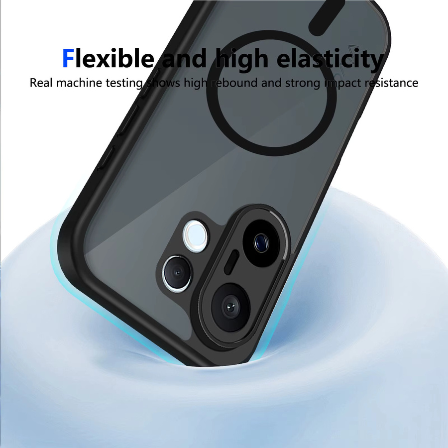 Vivo X200 FE Silikon-Handyhülle mit MagSafe, stoßfeste transparente Airbag-Schutzhülle mit harter Rückseite - Bild 4