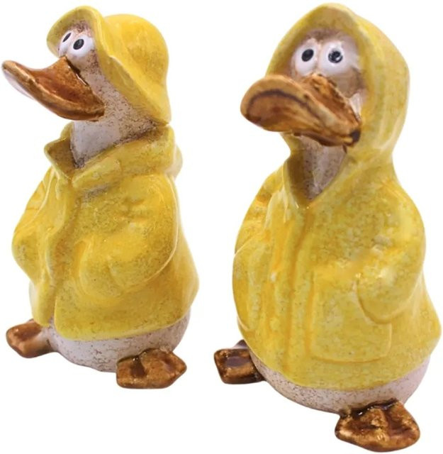 2er Set Dekofiguren Enten von Dekohelden24 in Gelb, Keramik, B/T/H: 8 x 8 x 14 cm - Bild 1