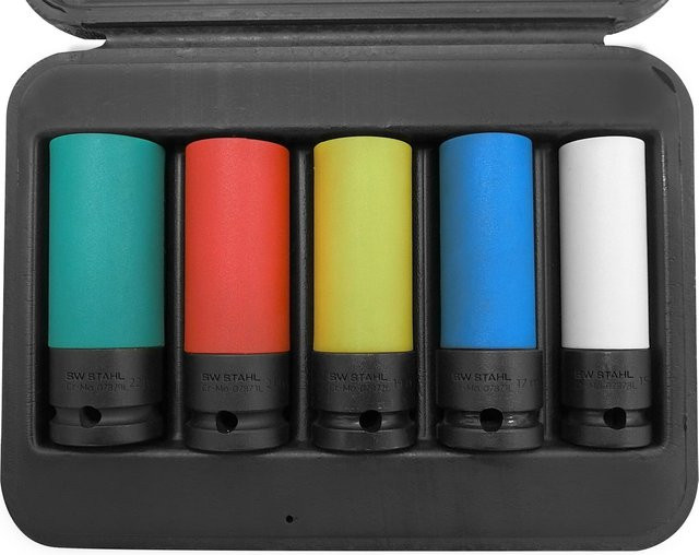 SW-Stahl Radmutterneinsätze 5-teiliges Set, 1/2 Zoll, Farben: Multicolour - Bild 1