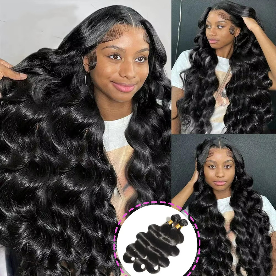 FIUMER Echthaar-Bündel Body Wave, Naturschwarz, Unisex - Bild 5