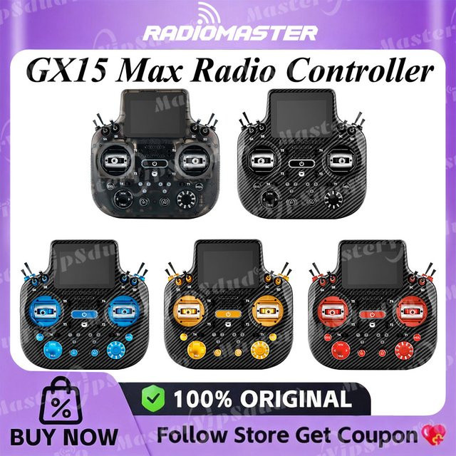 RadioMaster GX15 MAX Funkfernsteuerung mit 2.4GHz AG02 CNC Hall Gimbal, 16CH, 3,5 Zoll IPS Touchscreen, EdgeTX und ExpressLRS - Bild 1