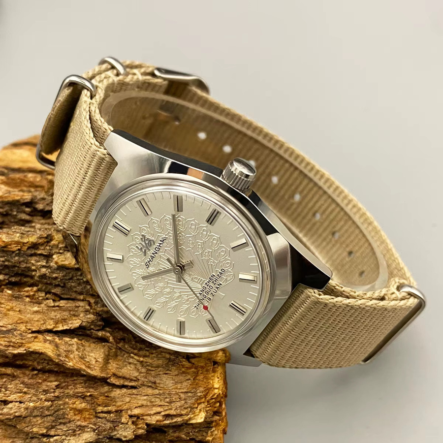 Shanghai Armbanduhr, Handaufzug, Edelstahl, 36 mm, Herren - Bild 2