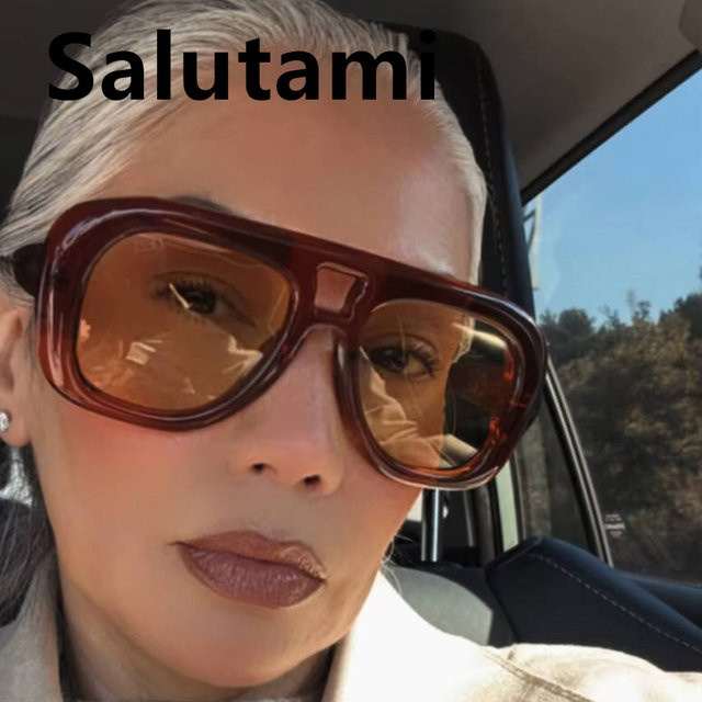 Salutami Sonnenbrille Aviator, Vollrand, Gelb, Damen, Kunststoff - Bild 1