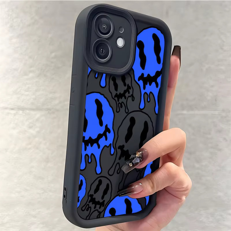 Apple iPhone Schutzhülle mit Geistergesicht-Muster in Multicolour für verschiedene Modelle - Bild 4