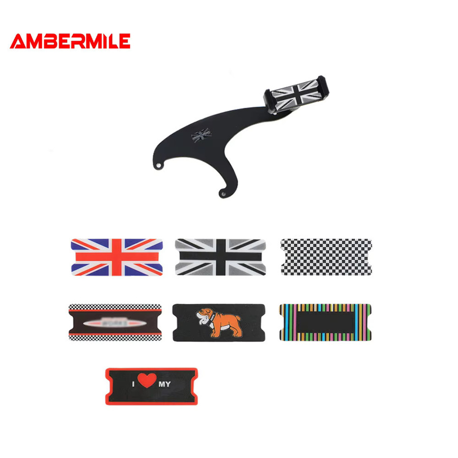 AMBERMILE Handyhalterung im Union Jack Design für Mini Cooper Clubman F55 F56 F54 F60, Grau - Bild 4