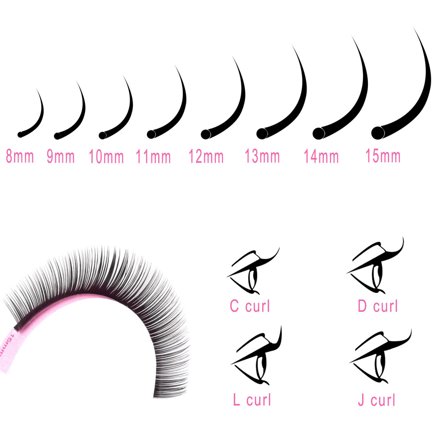 ISEEN Faux Nerz Wimpernverlängerung Fox Eyes, Mattschwarz, 8–15 mm - Bild 4