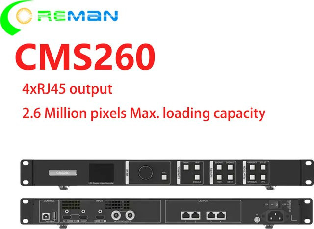Novastar CMS260 All-in-One LED-Videoprozessor mit vier Ethernet-Anschlüssen in Schwarz - Bild 1