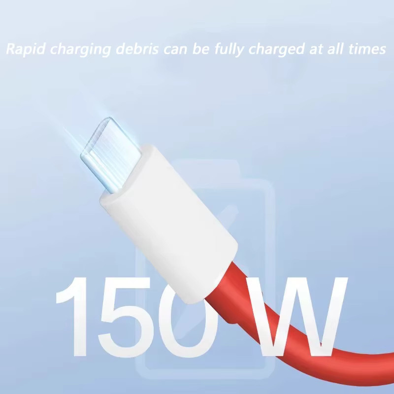 OnePlus Original SUPERVOOC USB-C Schnellladekabel mit 150W für One Plus 13R 13 12 12R 11 10 Nord 4 und OPPO in Rot - Bild 2