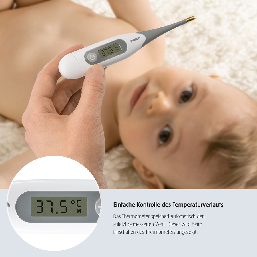 Reer Digitales Fieberthermometer ExpressTemp mit flexibler Messspitze in Gold, Weiß oder Grau - Bild 2