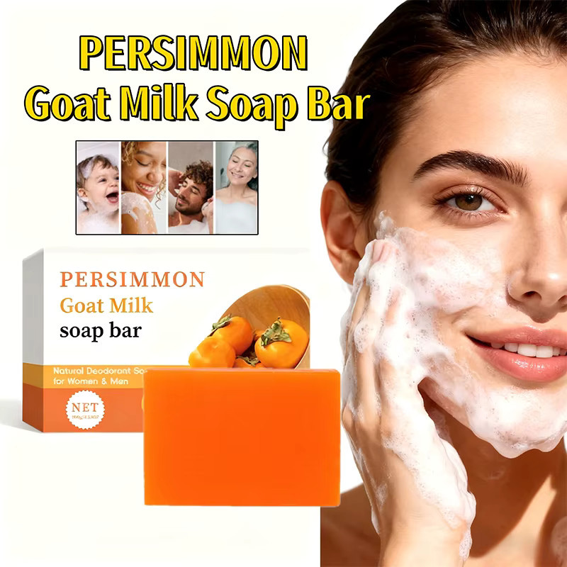 Persimmon Tea Ziegenmilch-Seifenstück, mildes Peeling für Gesicht und Körper - Bild 2