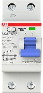ABB FI-Schutzschalter F202A-80/0,03AP-R RCD 80A 230V in Weiß - Bild 1