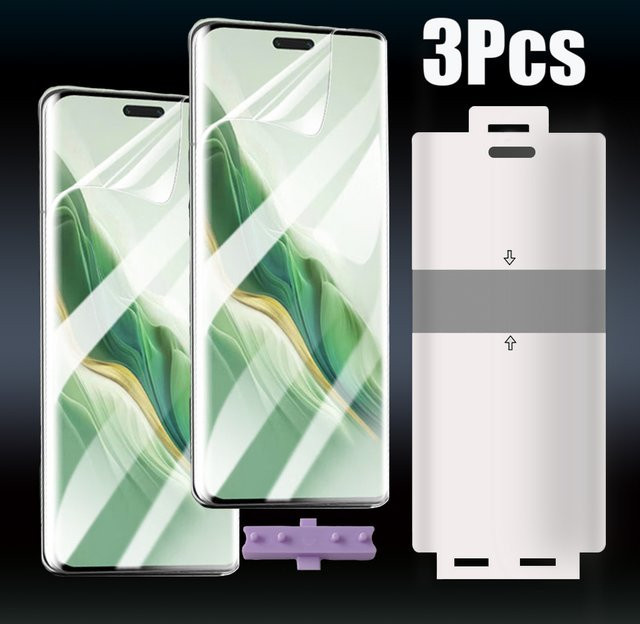 3er Set Hydrogel Displayschutzfolie für Honor Magic 7, Magic 6 Pro und Magic 7 lite, transparente TPU Schutzfolie mit Werkzeug zur Vollabdeckung - Bild 1