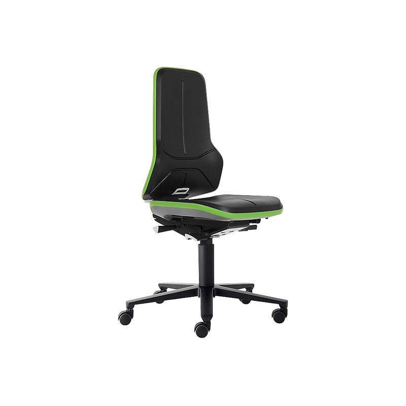 Bimos Arbeitsdrehstuhl Neon mit Rollen in Grün und Schwarz, Skintec Flexband, Synchrontechnik, Sitztiefen- und Sitzneigungsverstellung sowie einstellbare Gewichtsregulierung - Bild 2