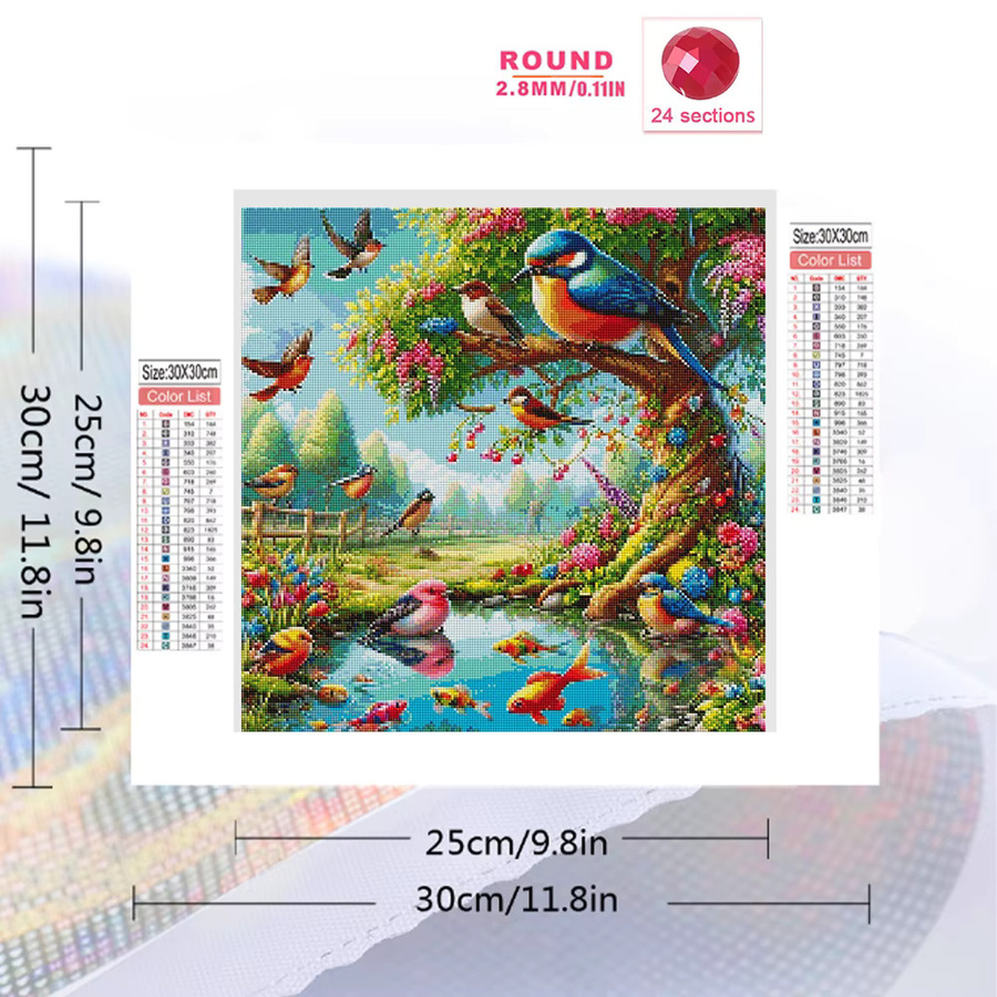 EverShine Diamond Painting Set mit floralem Motiv und bunten Rundsteinen zur Dekoration - Bild 2