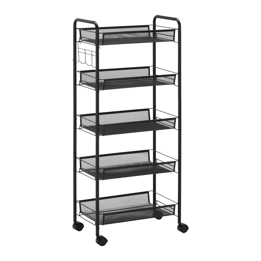 Bessagi Home Rollwagen Sandro Schwarz aus Metall mit Rollen, B/T/H: 26,0 x 105,0 x 45,0 cm - Bild 2