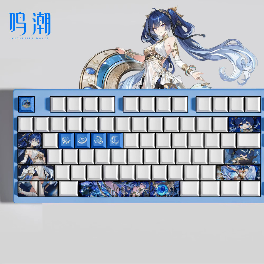 MAIMOOO Wuthering Waves Iuno Tastenkappen Set mit 14 Tasten im Kirschprofil aus PBT in Blue Dye Sub für deine mechanische Tastatur - Bild 3