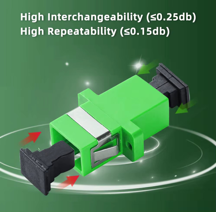Natalink SC Glasfaserkoppler SC-Buchse auf SC-Buchse APC Simplex Single Mode Glasfaseradapter in Grün - Bild 3