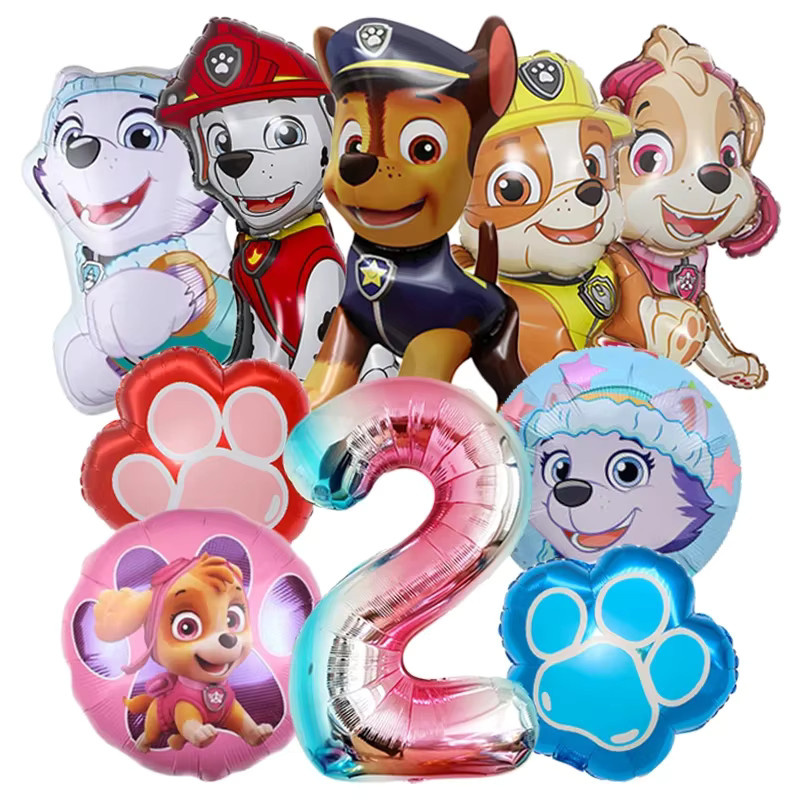 Paw Patrol Aluminiumfolienballon mit Ryder, Skye und Chase als bunte Partydekoration für Kindergeburtstage - Bild 2