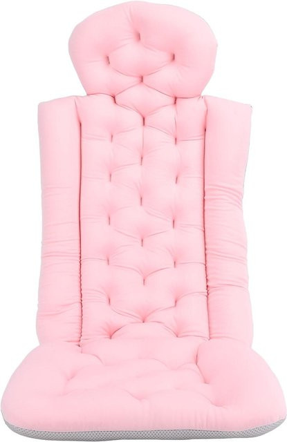 Koogeelife Ganzkörper-Badewannenkissen aus Memory Foam in Pink mit rutschfester Saugbefestigung für Nacken, Schultern und Rücken - Bild 1