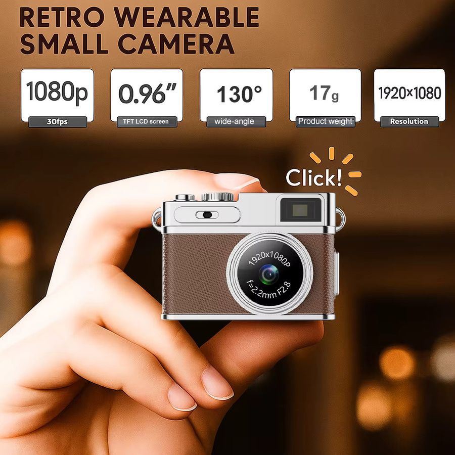 Magecam Retro Digitalkamera in Schwarz mit 1080P Videorecorder, LED Fülllicht und 0,96 Zoll IPS-Bildschirm - Bild 3
