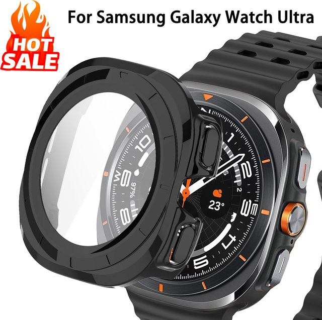 Samsung Glas+Hülle für Galaxy Watch Ultra 47mm, Silikon, Schwarz - Bild 1