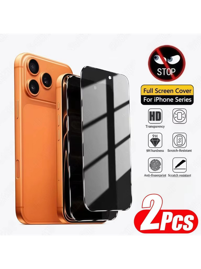 2 Stück SFHOMIE Anti-Spion Displayschutzfolie aus Tempered Glass für iPhone 11 bis iPhone 17 Pro Max, Farbe: transparent - Bild 3