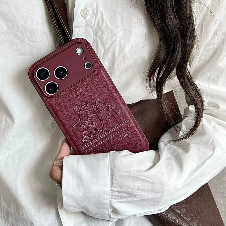 Personalisierte iPhone Schutzhülle mit Lasergravur deines Fotos für iPhone 17 16 15 14 13 Pro Max Plus Air in Weiß oder Rot - Bild 2