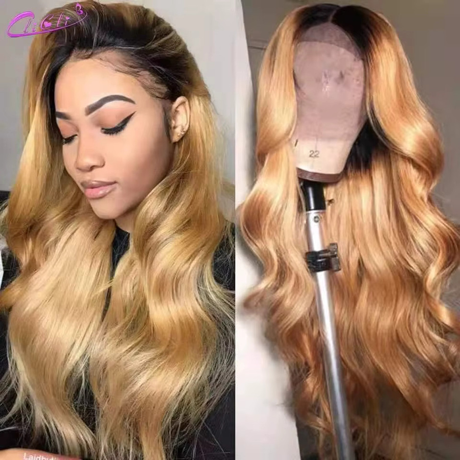 Aplus hair Perücke, Ombre Honig Blonde, Körperwelle, Damen - Bild 3