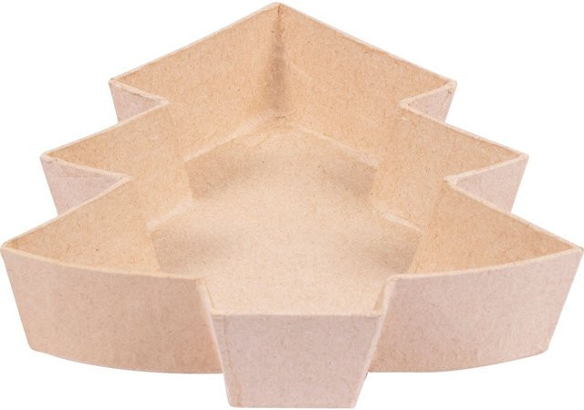 Décopatch Tablettteller Tannenbaum in Braun aus Pappmaché für Weihnachten - Bild 1