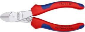 Knipex Kraft-Seitenschneider mit Mehrkomponenten-Hüllen verchromt, Rot, 140 mm - Bild 1