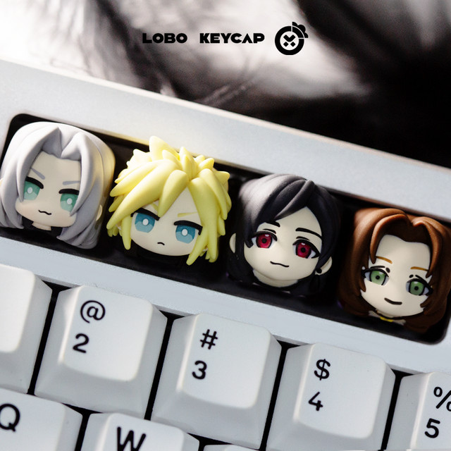 Attack Shark Keycap Final Fantasy VII Cloud Strife und Sephiroth Cartoon Harz Anime Keycap für mechanische Tastaturen Multicolor - Bild 1