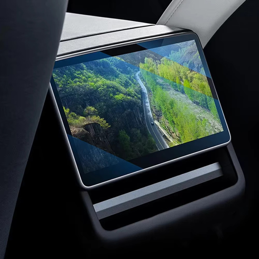 DUTRIEUX Schutzfolie aus gehärtetem Glas für die hintere Mittelkonsole für Tesla Model Y Juniper 2025 2026 und Model 3 Highland 2024 2025, transparent - Bild 3