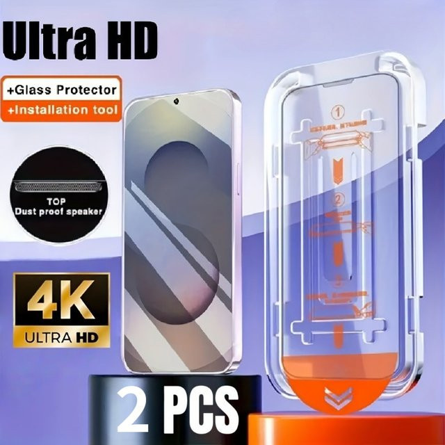 2er-Pack Displayschutzfolie aus gehärtetem Glas für Samsung Galaxy S25 Ultra S24 S23 S22 S21 Plus S24 FE, transparent und kratzfest - Bild 1