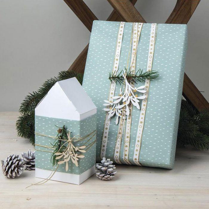 Set aus 5 Holzdeko Zweigen Mistel in Natur und Beige mit Kordel von You do it - Bild 2