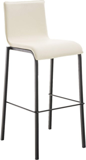 TPFLiving Barhocker Avon GS mit schwarzem Metallgestell und Stoffbezug in Creme und Beige - Bild 1