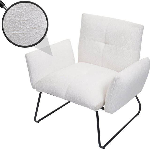 MCW Lounge-Sessel K34 Cocktailsessel aus Bouclé Stoff in Weiß, B/T/H: 79 x 70 x 87 cm - Bild 1
