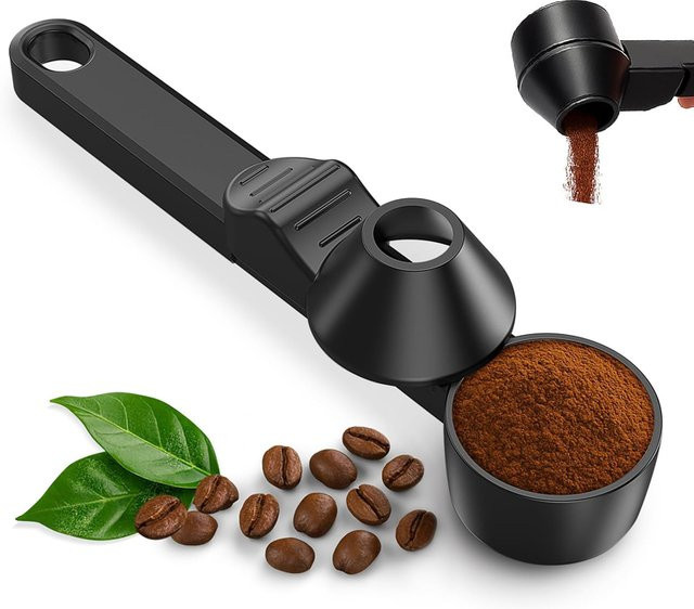 JYN Messlöffel aus Kunststoff in Schwarz für Kaffee, Proteinpulver und Nahrungsergänzungsmittel, auslaufsicher und wiederverwendbar - Bild 1
