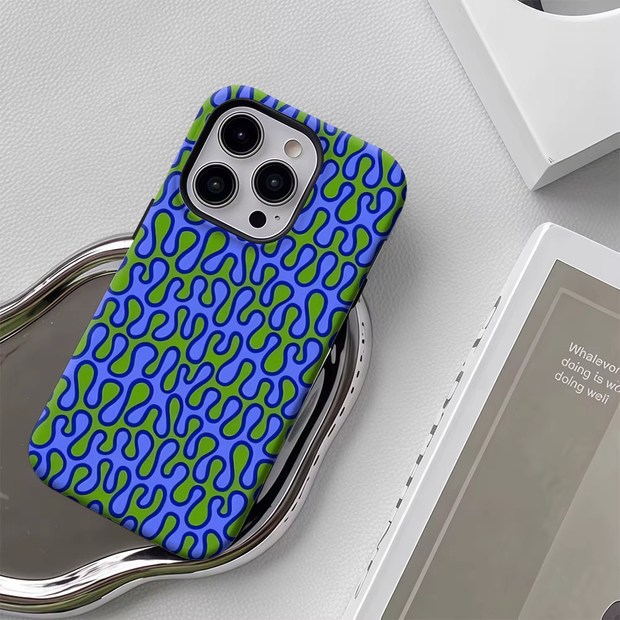 Wellenförmige Magnetische Handyhülle von Potdemiel für iPhone 17 16 15 14 13 Pro Max Plus in Multicolour, robuste Ein- und Doppelschicht-Schutzhülle - Bild 4