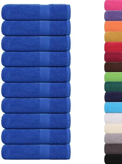 vidaXL Handtuch-Set aus 100% Baumwolle, 10 Stück, Blau, B: 50 cm, L: 100 cm, 360 g/m² - Bild 1