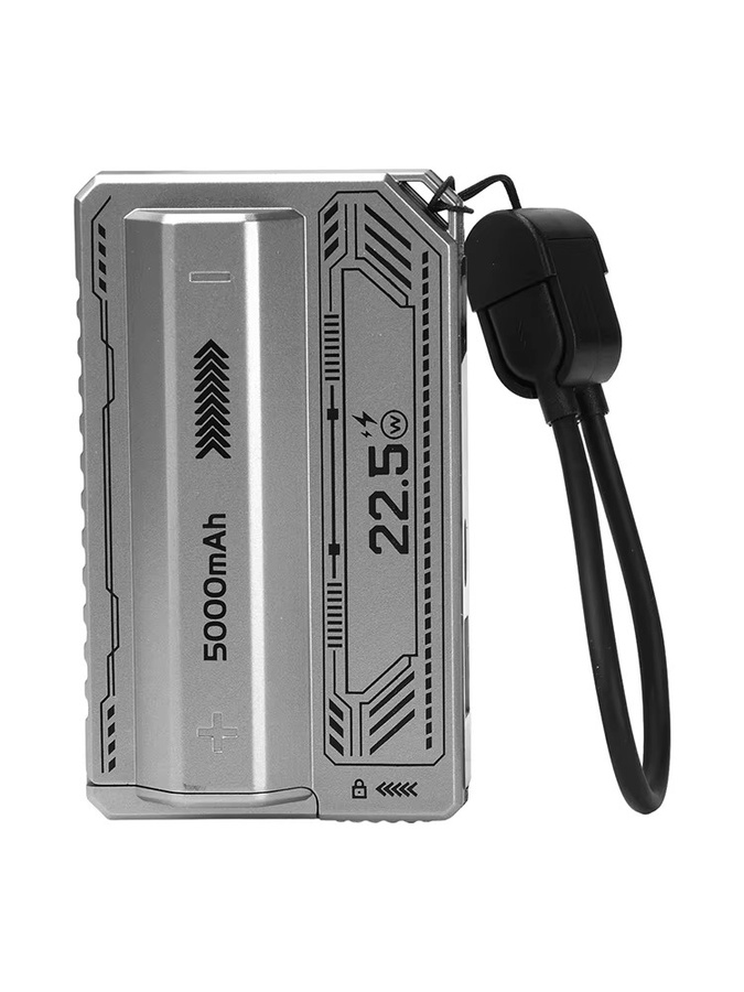 diymore 21700 Batteriehalter DIY Power Bank Case mit PD 20 W Schnellladung und eingebautem Kabel in Grau und Silber - Bild 1