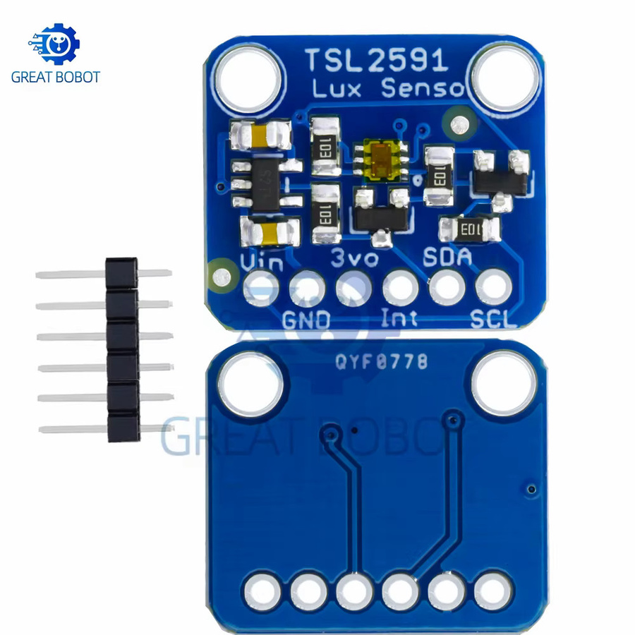 TSL2591 IIC I2C Lichtsensor Breakout Modul mit hoher Dynamik, Digitaler Lichtsensor TSL25911FN für 3,3 V und 5 V, Blau - Bild 4