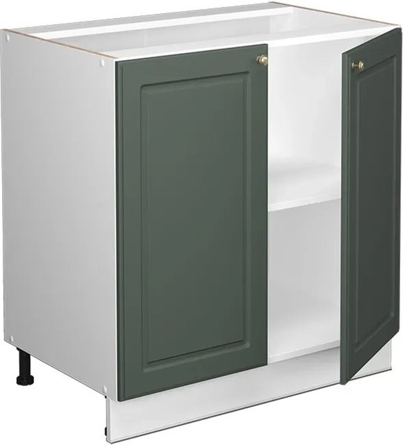 Vicco Spülenunterschrank Fame-Line in Grün-Gold und Weiß im Landhausstil mit Regal, B/T/H: 80 x 60 x 82 cm - Bild 1