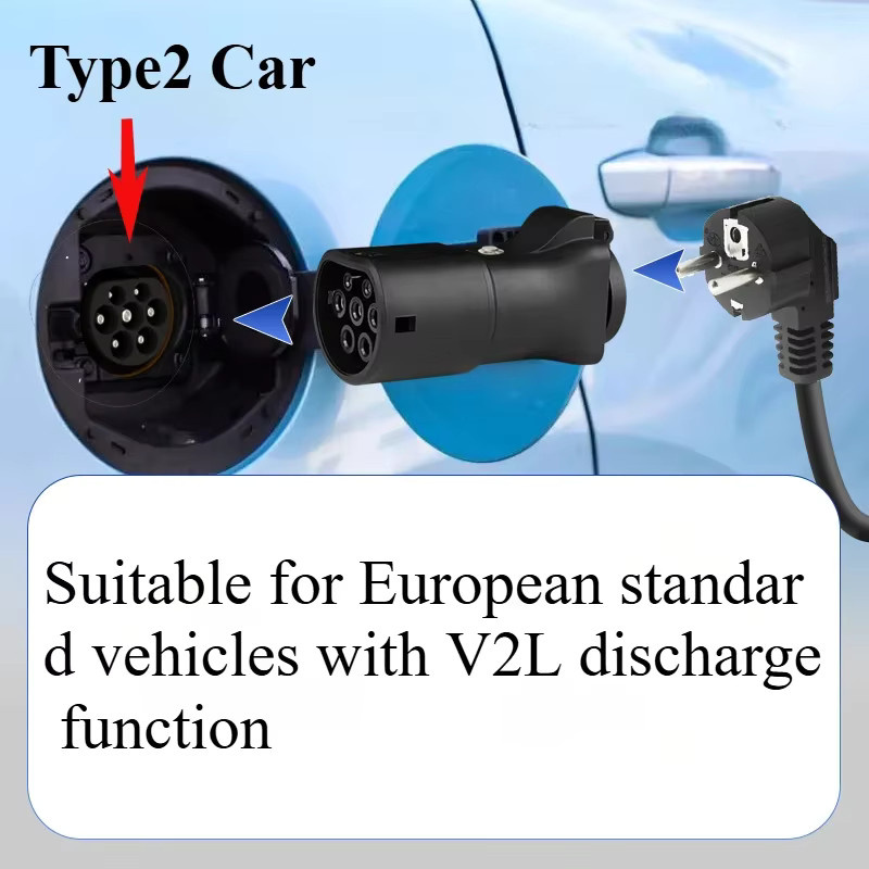 SUSUTOO V2L-Entlader Typ 2 EV-Adapter in Schwarz mit USB-C für MG BYD SMART Xpeng Fahrzeuge - Bild 3