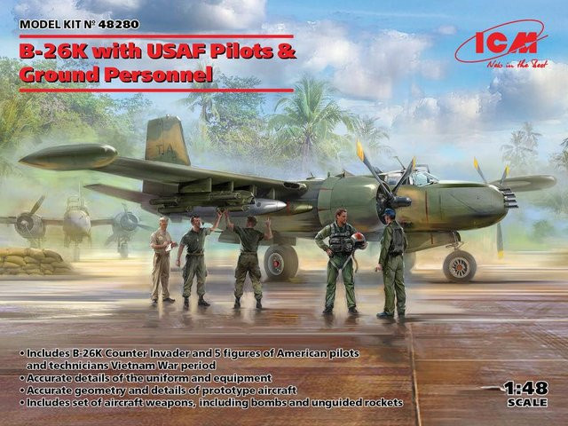 ICM B-26K with USAF Pilots & Ground Personnel, Fahrzeug, 1:48 - Bild 1