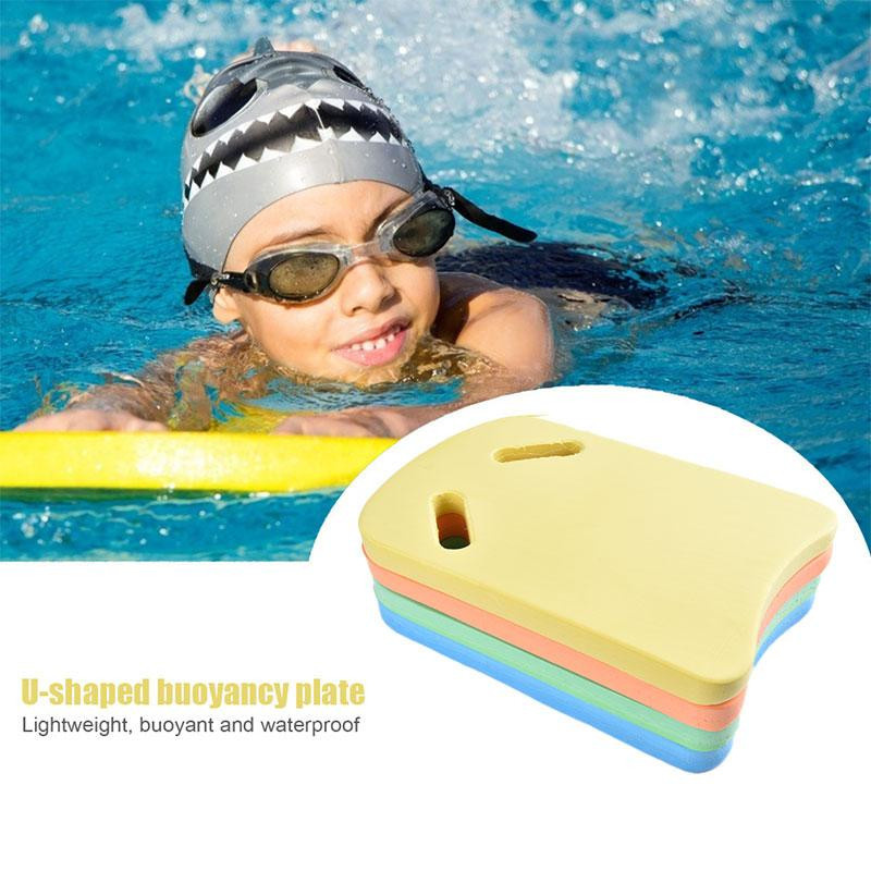 Eva Schwimmbrett in U-Form als Kickboard und Poolhilfe für Rückenschwimmer aus EVA-Material in Blau, Orange, Gelb oder Grün - Bild 2