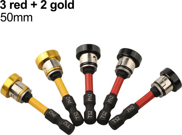 DAZZLEEX 5er Set Magnetische Gipskarton Positionierungs-Schraubendreher-Bits für Hand- und Elektrobohrer, 50 mm - Bild 1