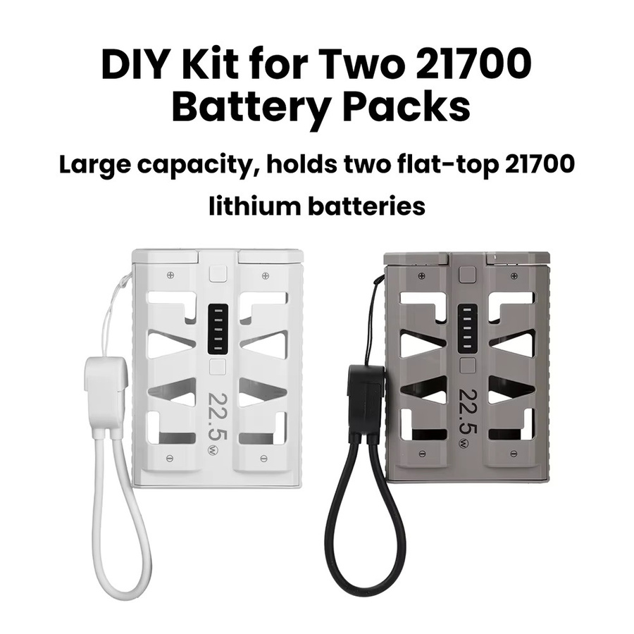 Gaqqee 21700 Powerbank-Gehäuse DIY-Kit in Grau mit 22,5W Schnellladung und Dual-Mode-Unterstützung - Bild 2