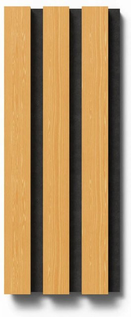 Denpanels Akustikpaneel Muster Eiche Natur Geölt in Braun mit schwarzem Filz, B: 29,5 cm, H: 15 cm - Bild 1