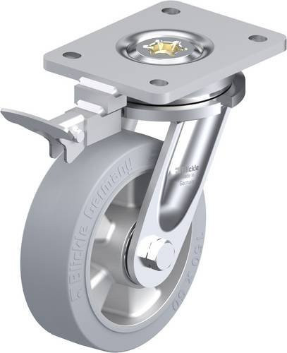 Blickle Lenkrolle LO-ALEV 150K-SG-RI4 mit Feststeller in Grau, Rad-Durchmesser: 150 mm, Tragfähigkeit: 400 kg - Bild 1